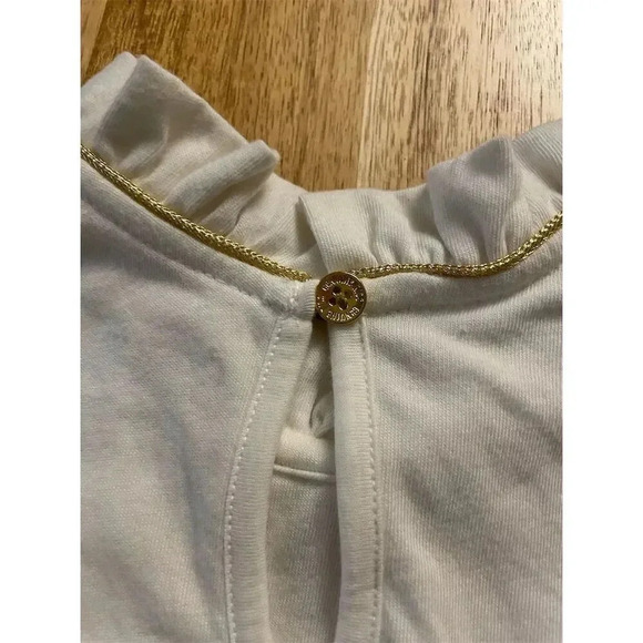 Genuine Kids Girls Ivory Ruffle Neck Long Sleeve Blouse Size 4 - Picture 6 of 6